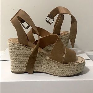 Soft suede Shayla espadrille wedge sandals